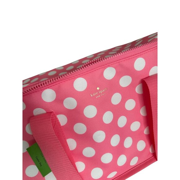 KATE SPADE Pink White Polka Dot Cooler Bag NEW NWT - Picture 3 of 11